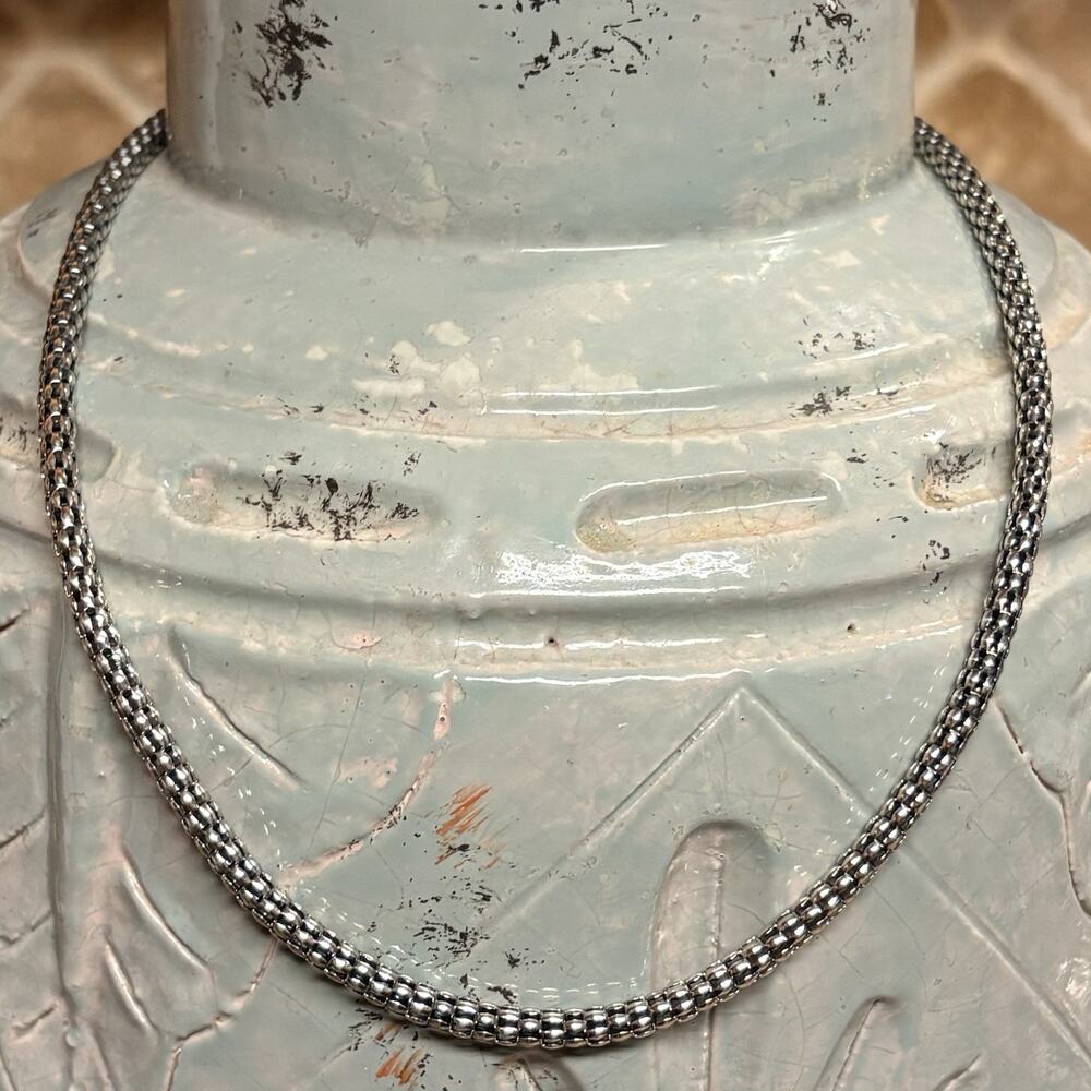 Michael Dawkins Sterling Silver Necklace Popcorn Style 20 Inches Made in Italy